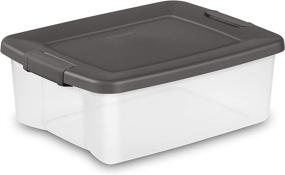 img 2 attached to 📦 Sterilite 19363V06 Shelf Tote: 25 Quart Clear Base with Gray Lid, 6-Pack - Efficient Storage Solution