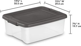 img 1 attached to 📦 Sterilite 19363V06 Shelf Tote: 25 Quart Clear Base with Gray Lid, 6-Pack - Efficient Storage Solution