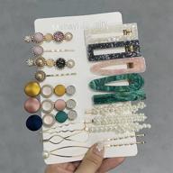 💫 mehayi 20 pcs macaron pearl acrylic resin hair clips: elegant hair barrettes & bobby pins set, gold metal hair accessories for women & girls - perfect for party & wedding styling! logo