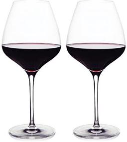 img 3 attached to Master Sommelier Andrea Robinson's Perfectly Shaped Red Wine Glasses - Set of 🍷 2 Lead Free Crystal Glasses, Break Resistant, Ideal for All Varieties of Red Wine