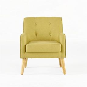 img 4 attached to Felicity Mid-Century Fabric Arm Chair by Christopher Knight Home - Vibrant Wasabi Green Shade