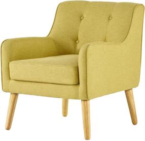 img 1 attached to Felicity Mid-Century Fabric Arm Chair by Christopher Knight Home - Vibrant Wasabi Green Shade