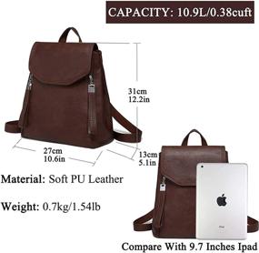 img 1 attached to Kasqo Elegant Leather Rucksack: A Stylish Choice for Women's Handbags, Wallets, and Satchels