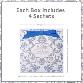 img 1 attached to Elodie Essentials Scented Drawer Sachets - for Lingerie Drawers, Linen Cabinets, and Closets - 4 Large Gift-Wrapped Packets - Royal Damask - Fresh Linen Fragrance