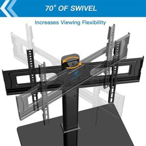 img 1 attached to 📺 Adjustable Swivel TV Stand Mount for 37-70 Inch LCD OLED Flat/Curved Screen TVs - Height Adjustable Tabletop TV Stand/Base with Tempered Glass Base & Wire Management - VESA 600x400mm, Supports up to 99lbs - PSTVS21