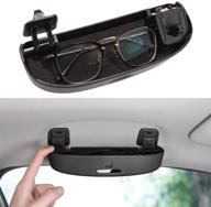 sunglasses case holder grab handle storage box for 10th gen civic glasses, honda civic accord cr-v insight camry corolla - black (improved seo) logo