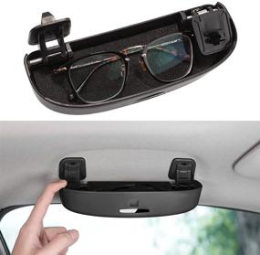 img 4 attached to Sunglasses Case Holder Grab Handle Storage Box for 10th Gen Civic Glasses, Honda Civic Accord CR-V Insight Camry Corolla - Black (Improved SEO)