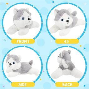 img 2 attached to 🐶 Housebaby LED Plush Husky: The Perfect Glowing Stuffed Dog and Night Light Toy for Kids, Gray, 13''