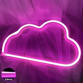 img 3 attached to 🌤️ Cloud Neon Signs - LED Neon Light Sign for Bedroom Wall Decor - USB/Battery Operated Cloud Neon Lights - Christmas Indoor Decorations - Neon Decor LED Lights - Valentines Gifts for Kid’s Home Room Party