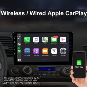 img 2 attached to 🚗 IYING Андроид 10 Автомагнитола: Беспроводной CarPlay & Android Auto для Honda Civic 2006-2011