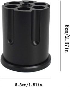 img 3 attached to 💣 Black Revolving Gun Cylinder Pencil Holder - 6-Hole Metal Barrel Design, Heavy-Duty Non-Slip Aluminum Office Decor