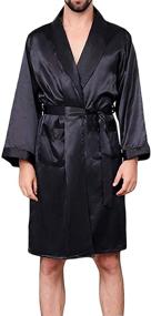 img 4 attached to KapokDressy Sleeve Kimono Bathrobe Pajamas Men's Clothing for Sleep & Lounge