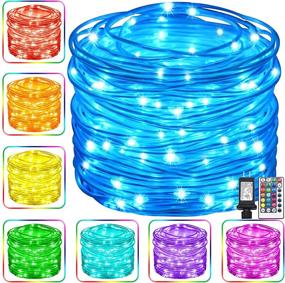 img 4 attached to 🎄 KnoneW 200 LED Rope Lights - 99ft, 16 Color Changing Fairy Twinkle Rope Tube String Light with Remote Control. Waterproof Outdoor Lights for Christmas Wedding Party Yard Patio Porch Decorations