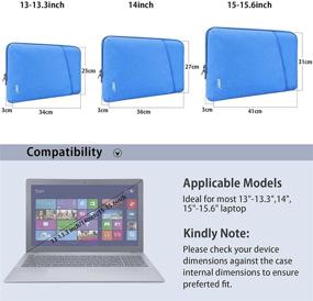 img 1 attached to 💧 Water-Resistant Laptop Sleeve Case 15-15.6 Inch - Business Computer Case for 15.6 Inch MacBook Air/Pro Notebook - Protective Tablet Laptop Sleeve Bag for Men Women (Blue)