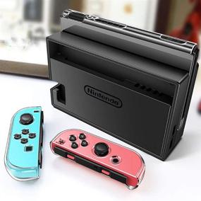 img 2 attached to 🎮 Nintendo Switch Game Accessories Bundle - Black Carry Bag with Transparent Joy-Con Covers, Switch Hard Cover, and 9H Tempered Glass Screen Protector