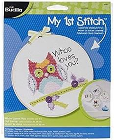 img 2 attached to 🧵 Bucilla My 1st Stitch Counted Cross Stitch Kit 45997: Who Loves You - Perfect for Beginners!