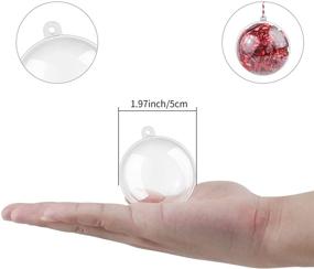 img 3 attached to 🎄 20 Pack 50mm/1.96in Clear Christmas Ornament Balls - DIY Shatterproof Plastic Fillable Decorations for Christmas Tree, Transparent Baubles Craft Gifts for Wedding Party Décor