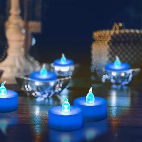 img 3 attached to 🕯️ Homemory LED Tea Lights Candles - Set of 24 Battery Tea Lights, Long-Lasting Blue Flameless Candles, White Base, Batteries Included