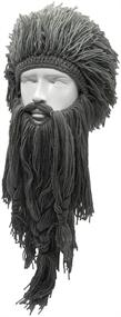 img 3 attached to 🧔 Barbarian Knit Beard Hat Wig Beanie Hat - Funny Knit Hat Beard Facemask, Creative & Original Design