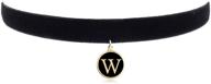 💎 chic black velvet choker with letter pendant necklace - cozlife collars for women and girls logo