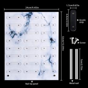 img 2 attached to Кололари: большой держатель для ногтевого искусства - магнитная дощечка для показа мраморного дизайна ногтей с съемной цветной карточкой, стойка для акриловых искусственных накладок.