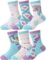 warm and cozy kids wool socks: ultimate winter gift for toddlers - 6 pairs logo