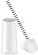 🚽 premium toilet brush and holder set: durable stainless steel handle, hidden scrubber, and effective bristles for efficient toilet cleaning logo