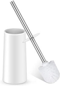 img 4 attached to 🚽 Premium Toilet Brush and Holder Set: Durable Stainless Steel Handle, Hidden Scrubber, and Effective Bristles for Efficient Toilet Cleaning