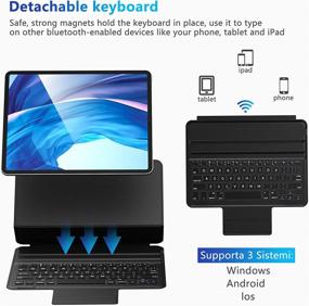 img 2 attached to 📱 Enhanced iPad Pro 11 Keyboard Case 2018: Bluetooth, Auto Sleep/Wake, Longer Usage, Thin & Light, Full Magnetic, Apple Pencil Charging Support