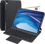 📱 enhanced ipad pro 11 keyboard case 2018: bluetooth, auto sleep/wake, longer usage, thin & light, full magnetic, apple pencil charging support logo