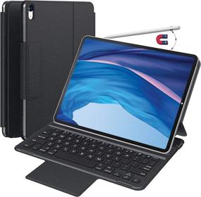 img 4 attached to 📱 Enhanced iPad Pro 11 Keyboard Case 2018: Bluetooth, Auto Sleep/Wake, Longer Usage, Thin & Light, Full Magnetic, Apple Pencil Charging Support