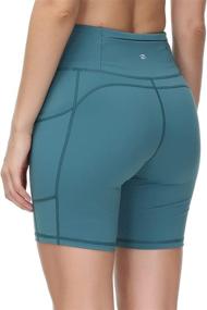 img 1 attached to 🩲 Eyesoul Women's 7-Inch Biker Running Shorts: High Waist Yoga Shorts with 4 Pockets and Zipper