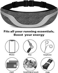 img 3 attached to 👜 OYATON Reflective Running Belt for Women and Men | Bounce-Free Waterproof Waist Pack with Large Phone Holder Pocket | Adjustable Elastic Strap for Hiking, Walking, Workout, Travel