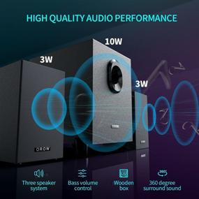 img 3 attached to 🔊 OROROW 2.1 USB-Powered Desktop Speakers: Enhance Music, Movies, and Gaming with 16W Subwoofer – Ideal for Multimedia PCs, Laptops, and Gaming Systems