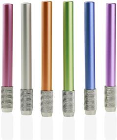 img 4 attached to 🖍️ YOUSHARES Aluminum Pencil Lengthener – Colorful Pencil Extender Holder for Colored Pencils (6 Pcs)