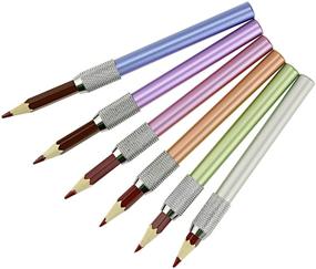 img 3 attached to 🖍️ YOUSHARES Aluminum Pencil Lengthener – Colorful Pencil Extender Holder for Colored Pencils (6 Pcs)