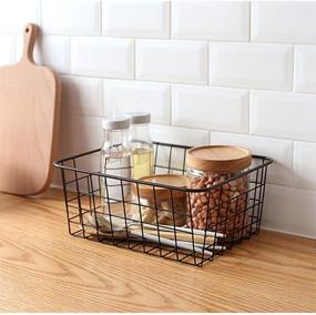 img 1 attached to 🧺 Versatile Wire Storage Basket for Kitchen, Pantry, Office, Bathroom, Laundry, Bedroom