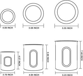 img 1 attached to 🔵 Stylish and Practical 3-Piece Window Kitchen Canister Set with Fingerprint-Resistant Blue Lids