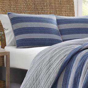 img 3 attached to 🛏️ Nautica Saltmarsh Collection Quilt Set - 100% Cotton, Reversible, All Season Bedding with Matching Shams, Pre-Washed for Extra Softness, Queen Size, Blue