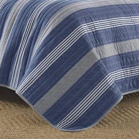 img 2 attached to 🛏️ Nautica Saltmarsh Collection Quilt Set - 100% Cotton, Reversible, All Season Bedding with Matching Shams, Pre-Washed for Extra Softness, Queen Size, Blue