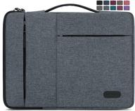 🎒 waterproof laptop sleeve case 13.3-14 inch - durable & protective with 360° carrying handle - compatible with macbook air/pro hp dell thinkpad notebook - dark grey logo