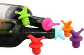 img 2 attached to 🐦 LouisChoice Little Bird Wine Bottle Stoppers – Assorted Color Set of 6: Cute, Fun & Decorative!