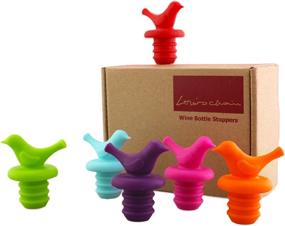 img 1 attached to 🐦 LouisChoice Little Bird Wine Bottle Stoppers – Assorted Color Set of 6: Cute, Fun & Decorative!
