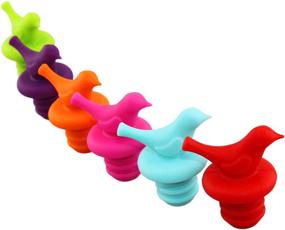 img 4 attached to 🐦 LouisChoice Little Bird Wine Bottle Stoppers – Assorted Color Set of 6: Cute, Fun & Decorative!