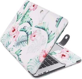 img 4 attached to Tropical Rainforest PU Leather Book Folio Sleeve for MacBook Air 13 inch A1466/A1369 (2010-2017)
