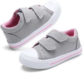 img 4 attached to Nerteo Canvas Sneakers for Toddler Boys and Girls - Kids Shoes
