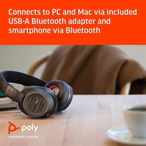 img 2 attached to 🎧 Poly Voyager 8200 UC Bluetooth Dual-Ear Stereo Headset with USB-A Connectivity for PC and Mac - Compatible with Teams, Zoom, and More - Dual-Mode Active Noise Canceling