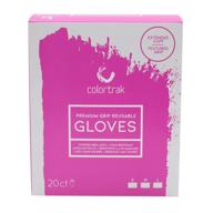 🧤 colortrak 20 count reusable powder free latex gloves: lightweight, multi-use, textured & stain-hiding for medium-sized hands logo