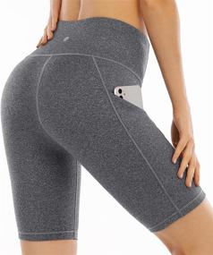 img 3 attached to 🩲 Heathyoga Biker Shorts for Women: High Waist, Pockets, Perfect for Yoga, Running & Workouts