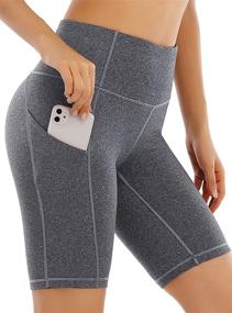 img 4 attached to 🩲 Heathyoga Biker Shorts for Women: High Waist, Pockets, Perfect for Yoga, Running & Workouts